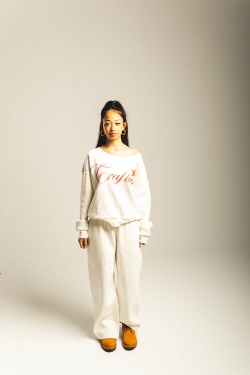 Crafted off shoulder white